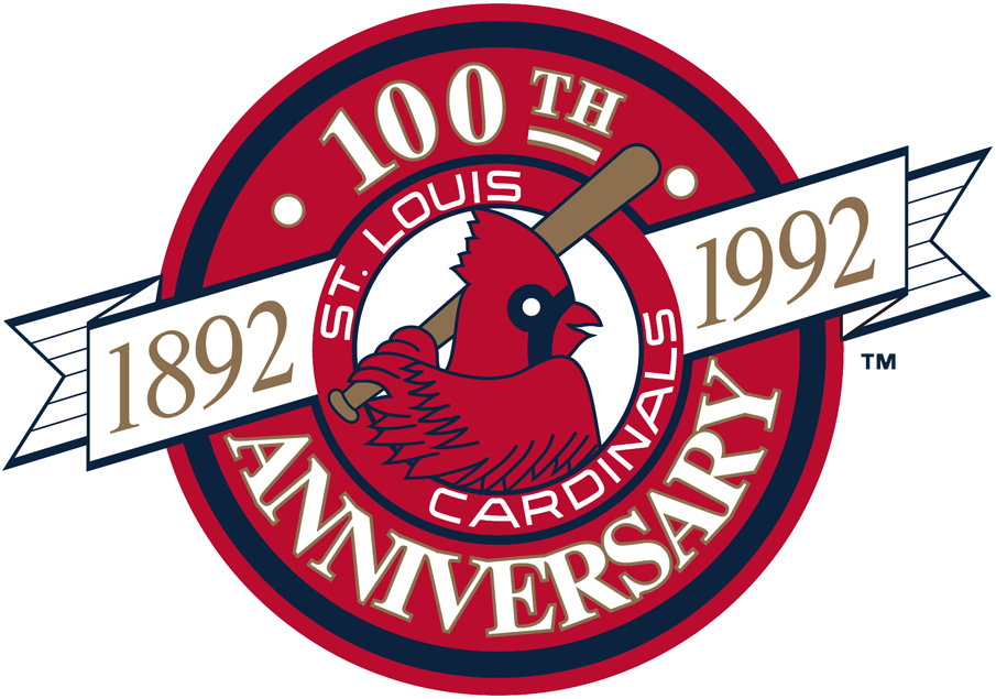 St.Louis Cardinals 1992 Anniversary Logo iron on paper